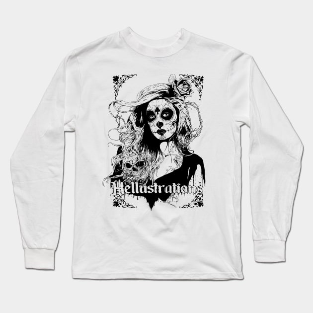 Day of the dead girl Long Sleeve T-Shirt by Hellustrations